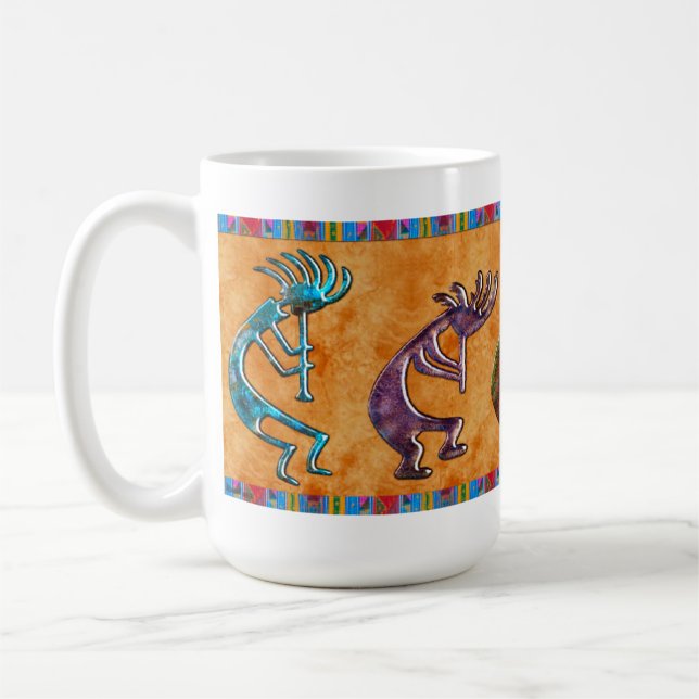 Caneca De Café Motif Nativo Americano Kokopelli 3D Anasazi (Esquerda)