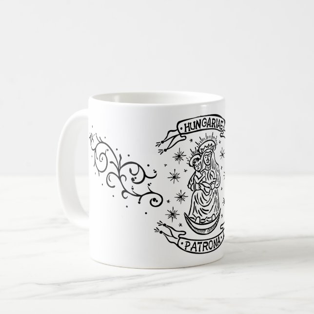 Caneca De Café motif virgem medieval mary jesus (Frente Esquerda)