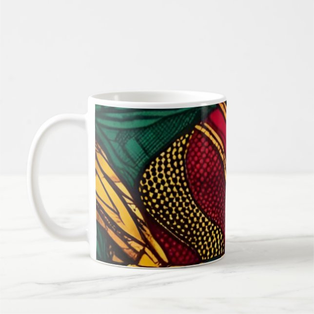 Caneca De Café Motif Wax Africain – Explosion de Couleurs (Esquerda)