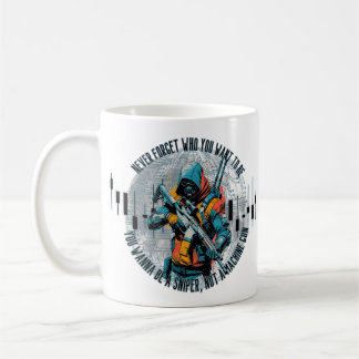 Caneca De Café Motivação Comercial | Sniper Cyberpunk | Fantasia