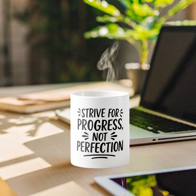 Caneca De Café Motivação das aspas brancas pretas (Criador carregado)