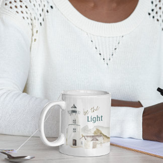 Caneca De Café Motivação de Aquarela "Seja a luz"