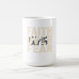 Caneca De Café Motivação de Fitness Fé Sobre Medo – Ginásio Crist