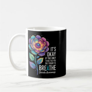 Caneca De Café Motivação de Saúde Mental Inspiração “respire”