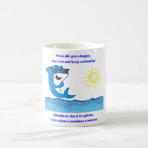 Caneca De Café Motivação de Tubarão Engraçado