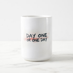 Caneca De Café Motivação de Um Dia ou Dia Um