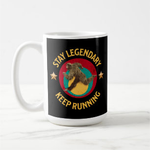 Caneca De Café Motivação Divertida de Bigfoot Correndo