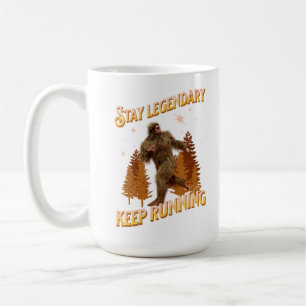 Caneca De Café Motivação Divertida de Bigfoot Correndo