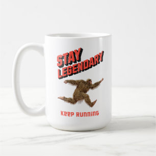 Caneca De Café Motivação Divertida de Bigfoot Correndo