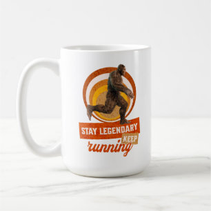 Caneca De Café Motivação Divertida de Bigfoot Correndo
