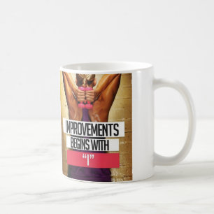 Caneca De Café Motivação do Workout - As Melhorias Começam Com "I