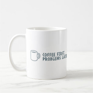 Caneca De Café Motivação Minimalista de Mug-Priority "Café Primei