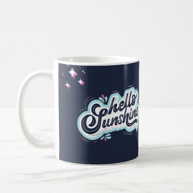Caneca De Café Motivação Simples Azul e Branco (Esquerda)