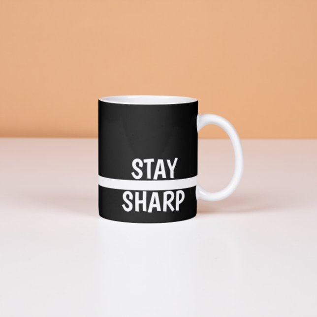 Caneca de Café Motivacional Moderna Stay Sharp Esc (Criador carregado)