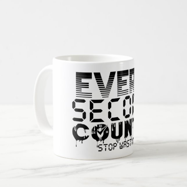 Caneca de Café Motivacional 'Tudo Conta' (Frente Esquerda)