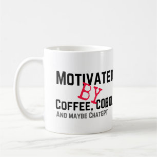 Caneca De Café Motivado por Café, Cobol e ChatGPT.w