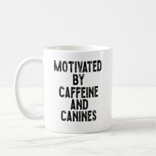 Caneca De Café Motivado Por Cafeína E Caninos