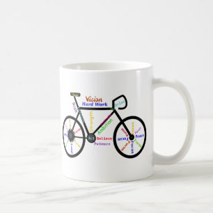 Caneca De Café Motivational Bike, Cycle, Biking, Esportes Palavra