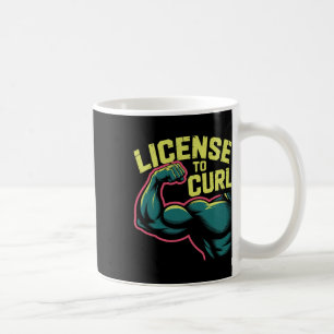 Caneca De Café Motivational Funny Gym Humor Biceps ganha Licença