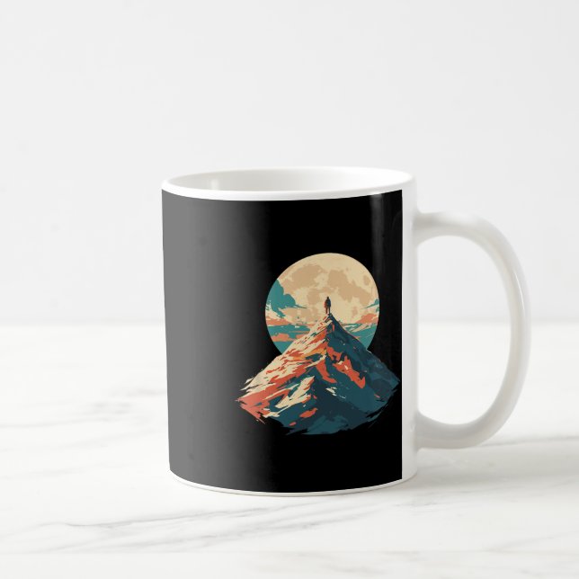 Caneca De Café Motivational Mountain Peak Climbing Design - Natur (Direita)