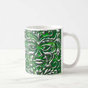Caneca De Café Motivo de GreenMan no impressão verde do cetim