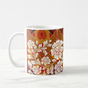 Caneca De Café Motivos batidos indonésios com planta muito distin