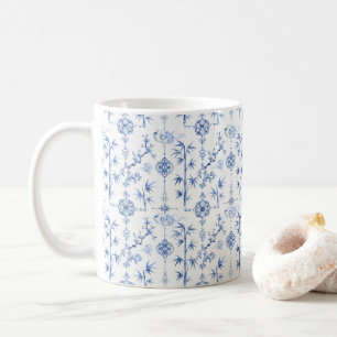 Caneca De Café Motivos Chineses Azuis