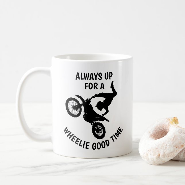 Caneca De Café Moto de Acrobacia (Com Donut)