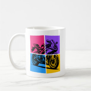Caneca De Café Moto Esportiva Pop Art