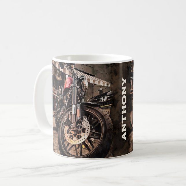 Caneca De Café Motocicleta (Frente Esquerda)