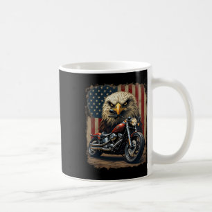Caneca De Café Motocicleta Bandeira EUA Retro Biker Chopper