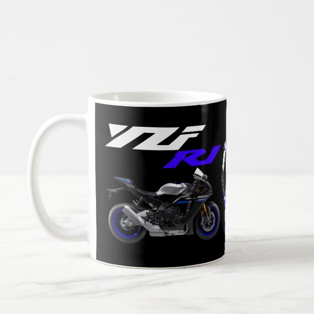 Caneca De Café Motocicleta Blue R1 (Esquerda)