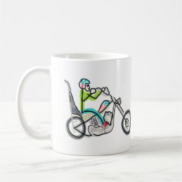 Caneca De Café Motocicleta Chopper Stickman