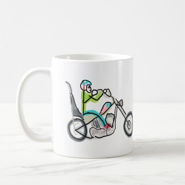 Caneca De Café Motocicleta Chopper Stickman (Esquerda)