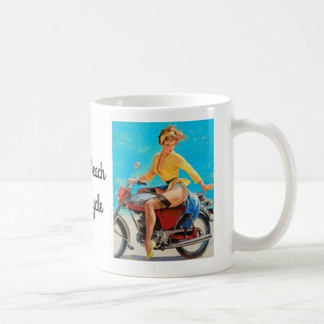Caneca De Café Motocicleta do Pinup (Direita)