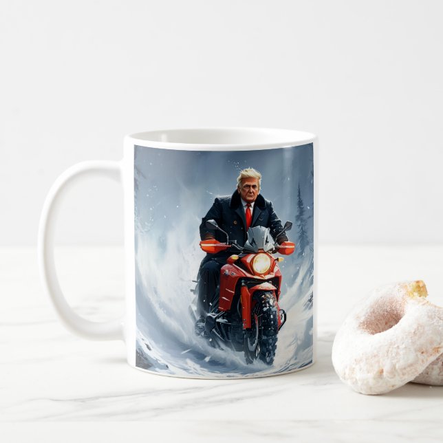 Caneca De Café Motocicleta em marcha no inverno MAGA de Natal (Com Donut)