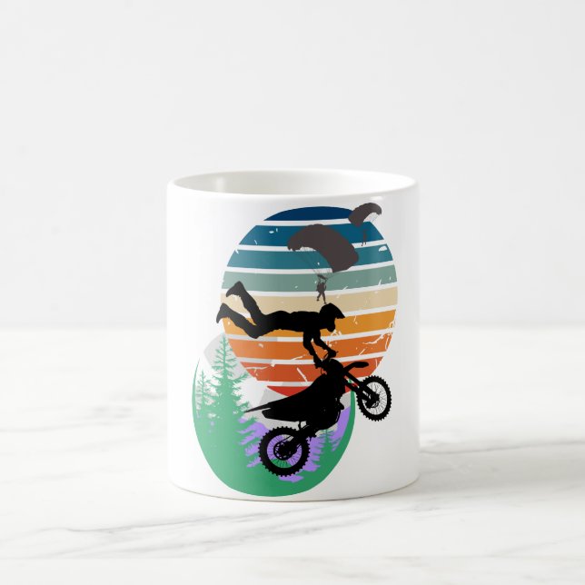 Caneca De Café Motocicleta, paraquedas e ao ar livre (Centro)