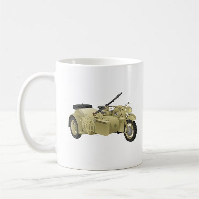 Caneca De Café Motociclo alemão WW2 com carro (Esquerda)