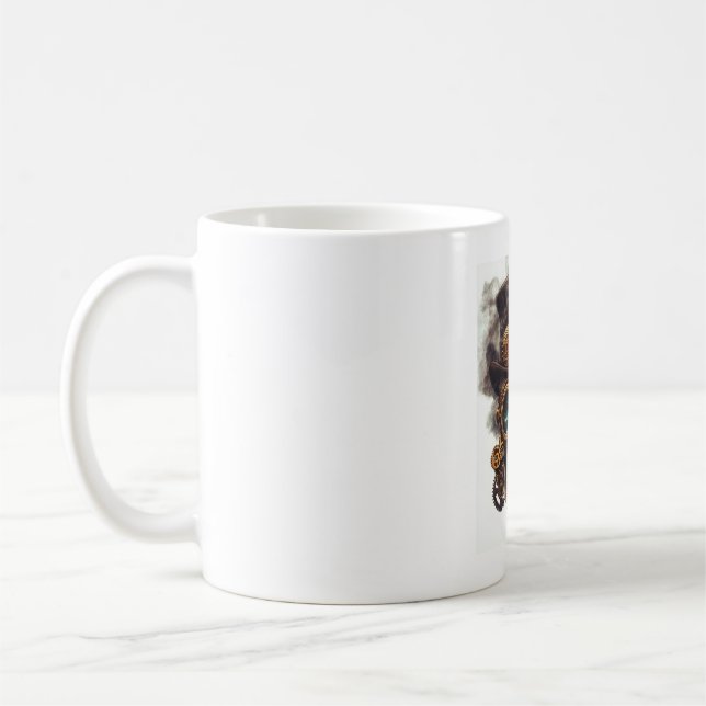 Caneca De Café Motor de Crânio Steampunk (Esquerda)