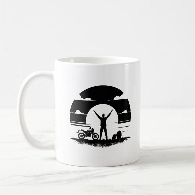 Caneca De Café Motorcycle Rider Silhouette Mug  (Esquerda)