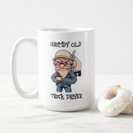 Caneca De Café Motorista de Caminhão Antigo e Grumpy
