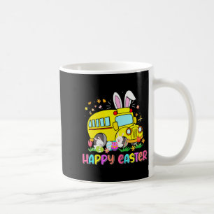 Caneca De Café Motorista de ônibus escolar do coelho da Páscoa Fu