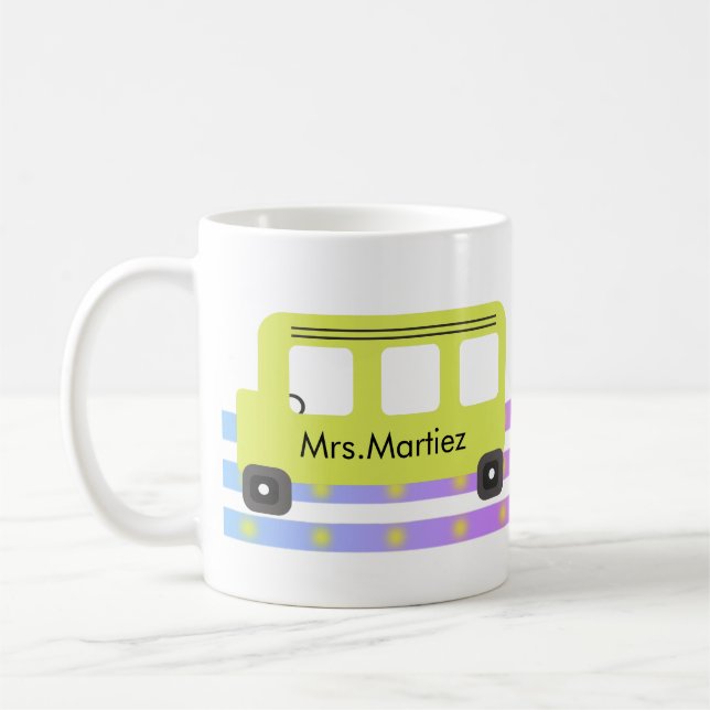 Caneca De Café Motorista de ônibus escolar Luzes amarelas de ônib (Esquerda)