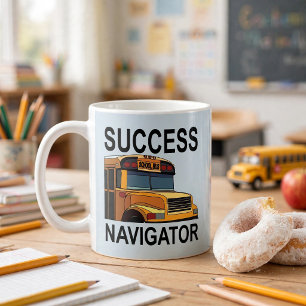 Caneca De Café Motorista de Ônibus Escolar Success Navigator