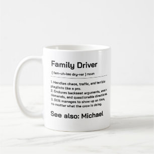 Caneca De Café Motorista Personalizado da Família Dirigindo Tod