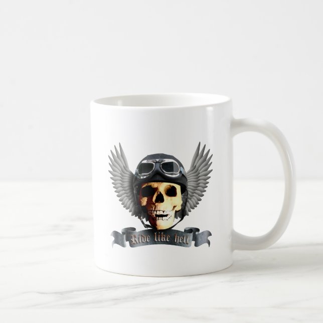Caneca De Café Motorista Skull a (Direita)