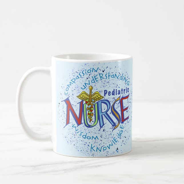 Caneca De Café Motto Enfermeiro Pediátrico (Esquerda)