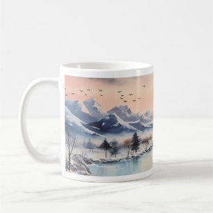 Caneca De Café Mountai, Sun, Rio no inverno