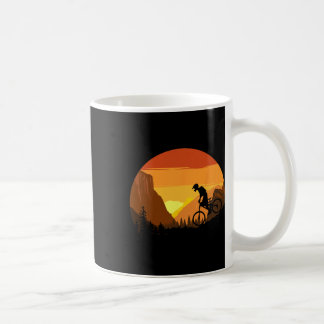Caneca De Café Mountain Biking Retro Sunset Trail Rider 