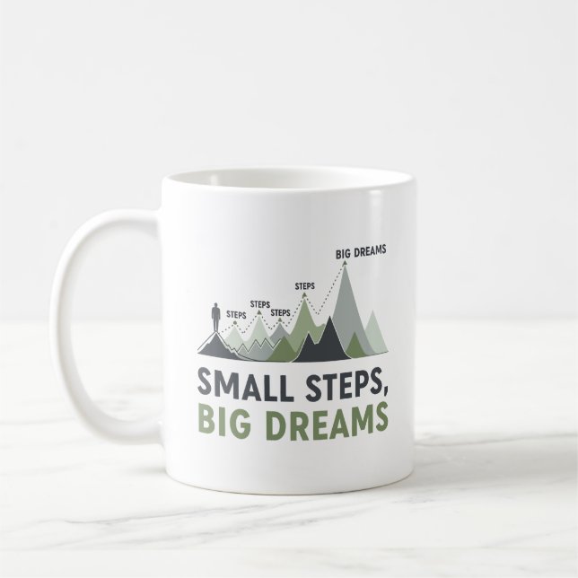 Caneca De Café Mountain Climber Goal Progress Inspirational  (Esquerda)